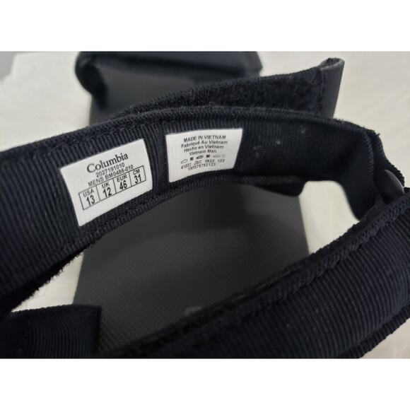 NEW Columbia Sz 13 Breaksider Hiking Walking Ankle Strap SOLID BLACK Sandal Mens - Picture 5 of 6